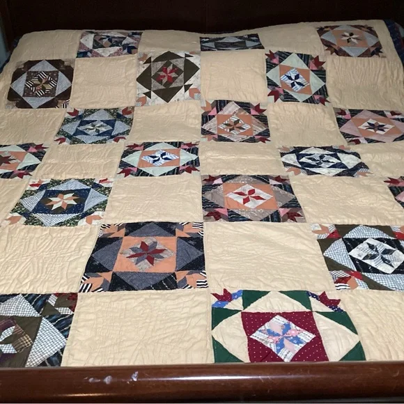 Cream Geometric Quilt Timeless Design Bedding